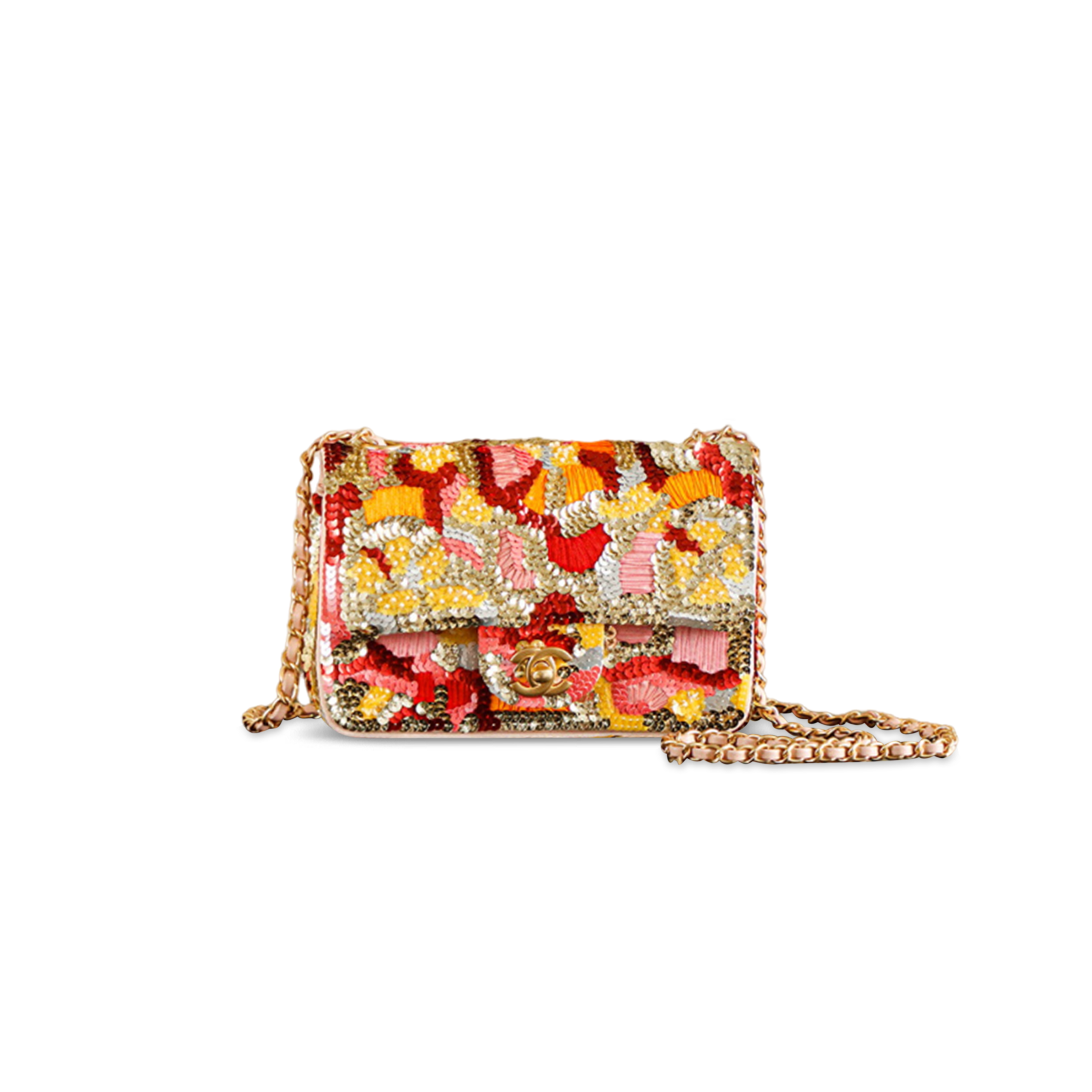 CHANEL CLASSIC FLAP BAG SEQUINS (21*14*8cm)